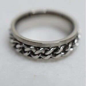 NWOT Curb Biker Chain Stainless Steel Punk Grunge Goth Size 11 Ring